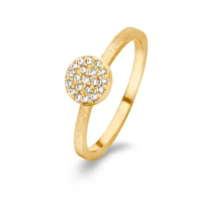 Mini ring - sterlingsølv forgyldt - zirkonia