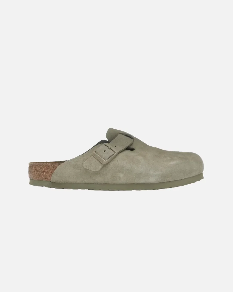 BIRKENSTOCK BOSTON SUEDE REGULAR FADED KAHKI