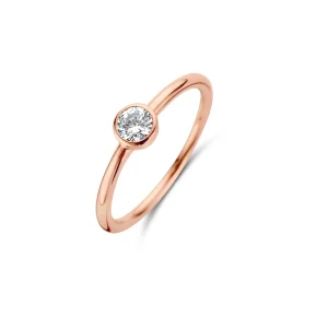 Vega ring - sterlingsølv rosa forgyldt - zirkonia